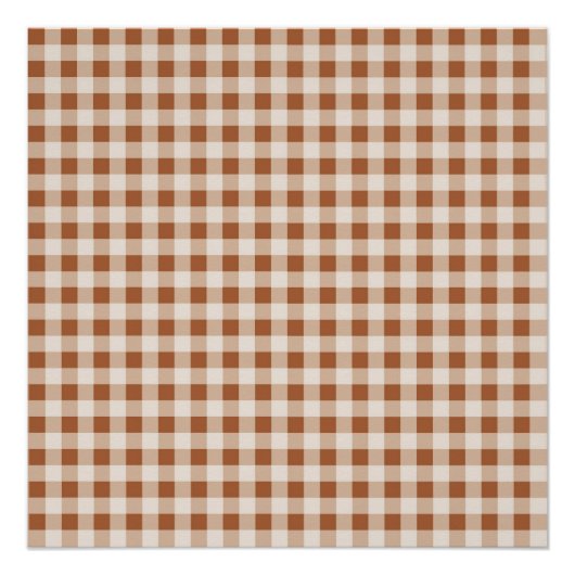 Beige Brown Buffalo Plaid Holiday Perfect Poster (Voorkant)