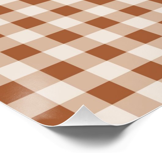 Beige Brown Buffalo Plaid Holiday Perfect Poster (Hoek)