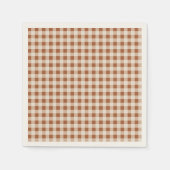 Beige Brown Buffalo Plaid Holiday Servet (Voorkant)