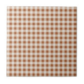 Beige Brown Buffalo Plaid Holiday Tegeltje (Voorkant)
