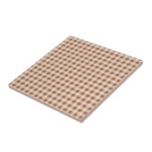 Beige Brown Buffalo Plaid Holiday Tegeltje (Zijkant)