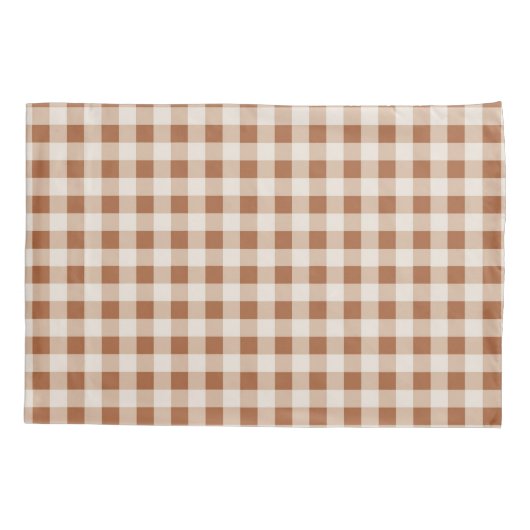 Beige Brown Buffalo Plaid Rustieke Decor Kussensloop (Achterkant)