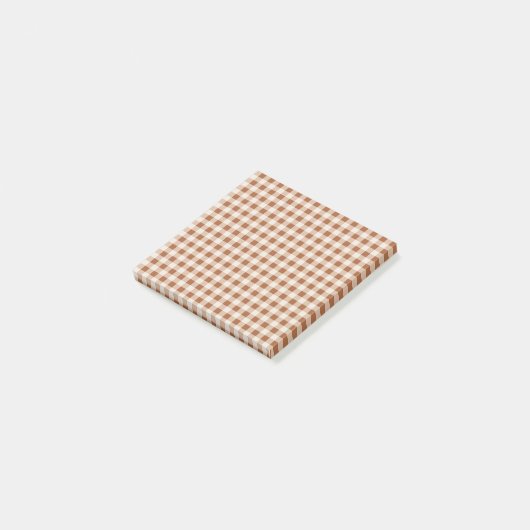 Beige Brown Buffalo Plaid Rustieke Herinneringen Post-it® Notes (Schuin)
