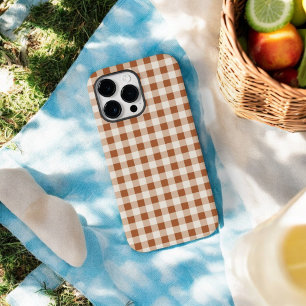 Beige Brown Buffalo Plaid Telefoonhoes voor Herfst Case-Mate iPhone 14 Pro Max Hoesje