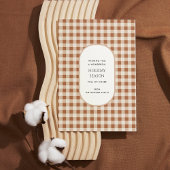 Beige Brown Buffalo Plaid Typografie Vakantie Kaar