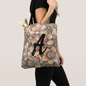 beige brown cherry blossom Monogram Tote Bag (Dichtbij)