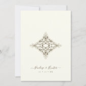 Beige Brown Chic Lace Romantic Couple Wedding Kaart (Voorkant)