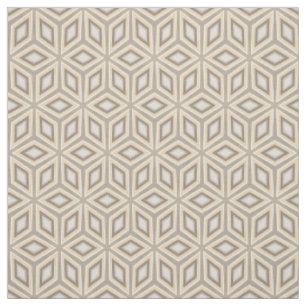 Beige Brown Geometric Retro Stars Patroon Stof