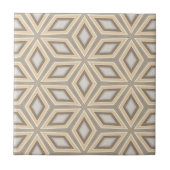  Beige Brown Geometric Retro Stars Patroon Tegeltje (Voorkant)