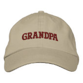 Beige Brown Grandpa Embroided Baseball Pet (Voorkant)