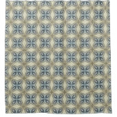 Beige Brown Grey Blue Hip  Art Motif Douchegordijn (Voorkant)