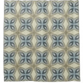 Beige Brown Grey Blue Hip  Art Motif Douchegordijn (Voorkant)
