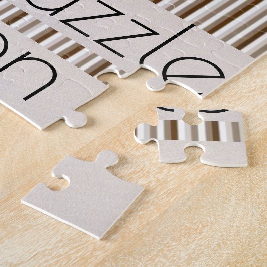 Beige Brown Jigzaag Puzzle Legpuzzel (Zijkant)