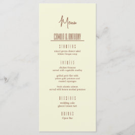 Beige Brown Menu