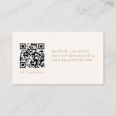 Beige & Brown Minimal Elegant, Salon QR Code Visitekaartje (Achterkant)