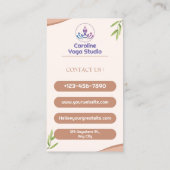 Beige Brown Minimalistische Yoga Trainer Visitekaa Visitekaartje (Achterkant)