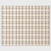 Beige & Brown Plaid Cadeaupapier (Vlak)