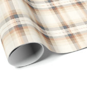Beige & Brown Plaid Cadeaupapier (Rol Hoek)