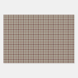Beige Brown Plaid Classic Pattern Rustic Inpakpapier Vel