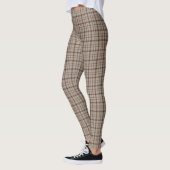 Beige Brown Plaid Classic Pattern Rustic Leggings (Links)