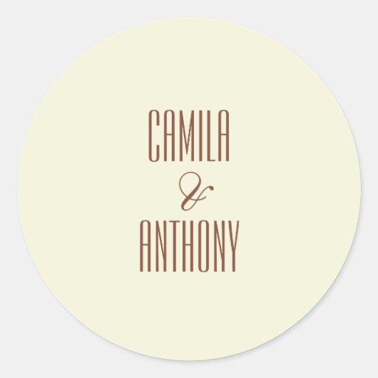 Beige Brown Ronde Sticker (Voorkant)