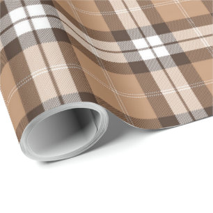 Beige Brown Tartan Pset Scottish Pattern Cadeaupapier