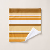  beige brown &white stripes monogram bad handdoek (Wasdoekje)