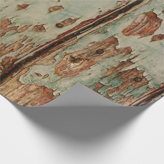 Beige & brown wooden board cadeaupapier (Hoek)