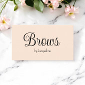 Beige Brows Beauty Eenvoudig Script Visitekaartje