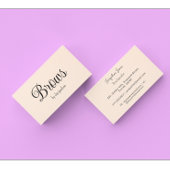 Beige Brows Beauty Eenvoudig Script Visitekaartje