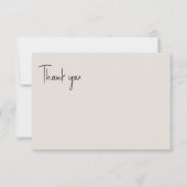 Beige bruiloft blanco bedankkaart (Voorkant)