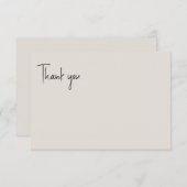 Beige bruiloft blanco bedankkaart (Voorkant / Achterkant)