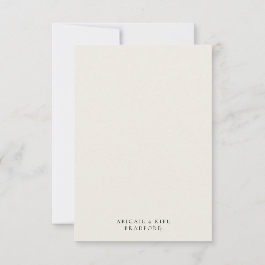 Beige bruiloft blanco dank u bedankkaart (Achterkant)