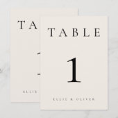 Beige bruiloft / evenement tafel nummer (Voorkant / Achterkant)