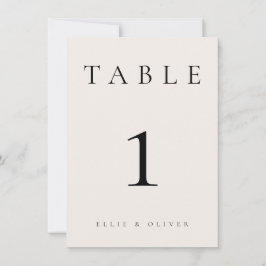 Beige bruiloft / evenement tafel nummer