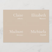 Beige Bruiloft Plaats Kaart DIY (Voorkant)