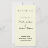 Beige bruiloft professional minimalist save the date (Voorkant)