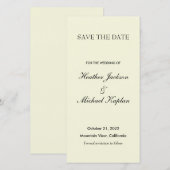 Beige bruiloft professional minimalist save the date (Voorkant / Achterkant)