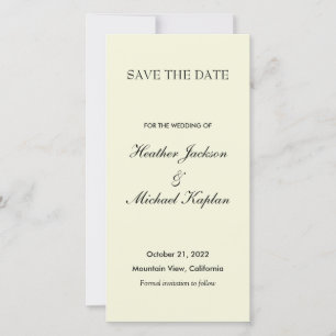 Beige bruiloft professional minimalist save the date
