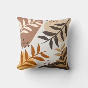 Beige bruin Abstract blad Kussen