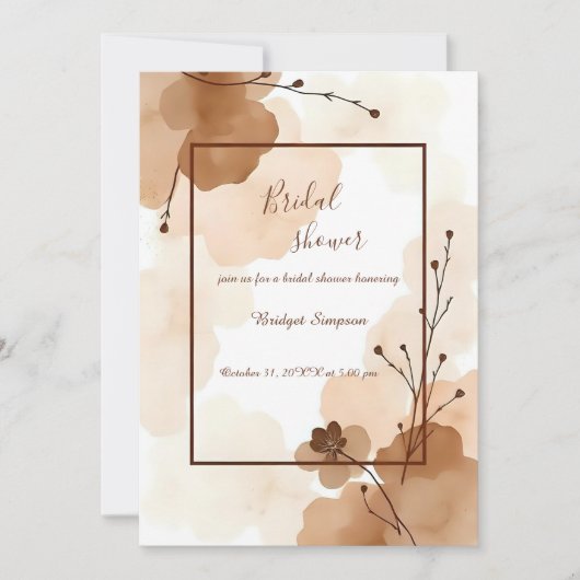 beige bruin abstract Rustic boho Vrijgezellenfeest Kaart (Voorkant)