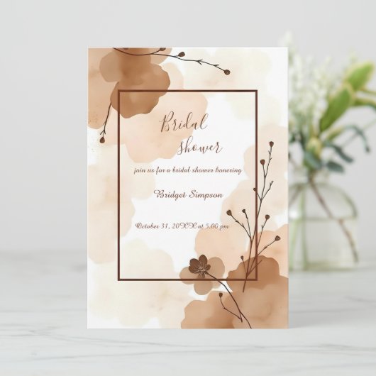 beige bruin abstract Rustic boho Vrijgezellenfeest Kaart (Staand voorkant)