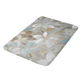 Beige Bruin Blauwgroen Blauw Bloemen Badmat (Gekanteld)