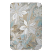 Beige Bruin Blauwgroen Blauw Bloemen Badmat (Voorkant Verticaal)