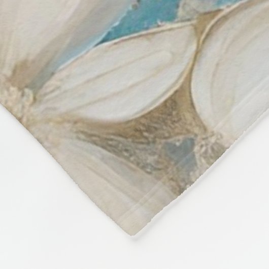 Beige Bruin Blauwgroen Blauw Bloemen Fleece Deken (Hoek)