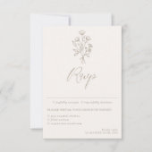 Beige bruin botanische kalligrafie Keuze uit beige RSVP Kaartje (Voorkant)