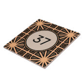 Beige & Bruin Chique Fancy Deco Huis Nummer Plaque Tegeltje (Zijkant)