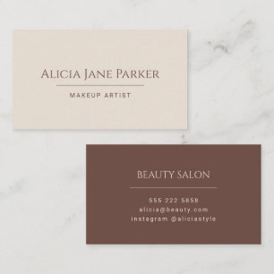 Beige bruin eenvoudig elegant minimaal professione visitekaartje