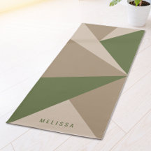 Beige Bruin En Groen Driehoek Kleurblokken & Naam