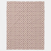 Beige Bruin Geometrisch Patroon Art Deco Fleece Deken (Voorkant)